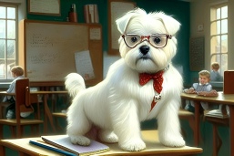 Maltese in puppy kindergarten